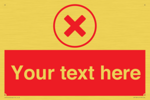 Custom red background, red cross in circle sign